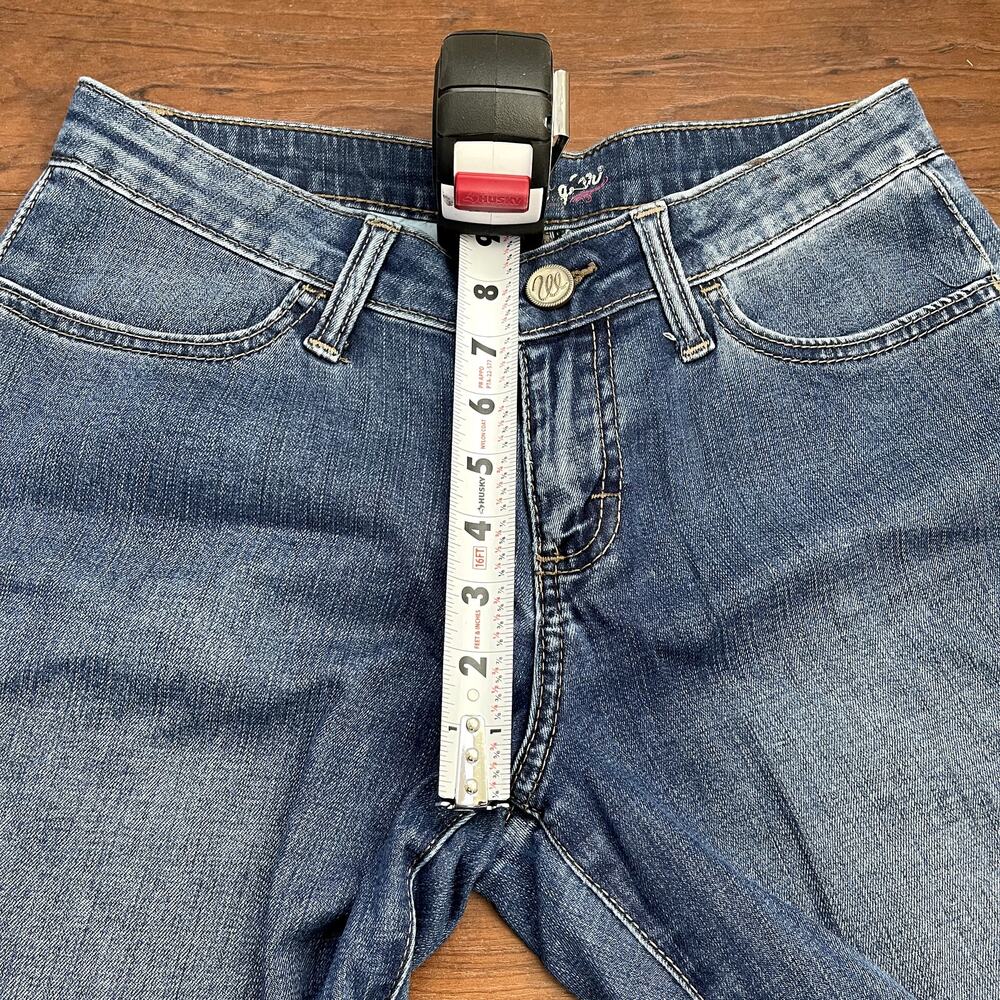 Wrangler Bootcut Jeans 1/2x32 Women’s Wide Leg Cropped Medium Wash Denim Pants - Picture 7 of 8